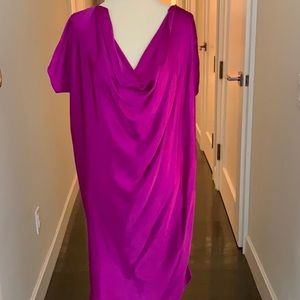 HATCH fuschia silk maternity drape dress
